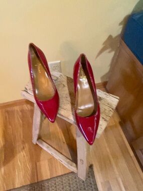 Cole Haan air Women's Red Patent Pointed-Toe Pumps.  3” heel.  Like new.